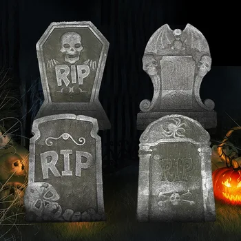 Новое украшение для Хэллоуина, украшение для сада, гробница скелета, надгробная плита с разорванными буквами, плохие предзнаменования, декор дома с привидениями Пугает детей