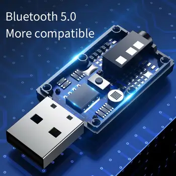 Беспроводной аудиоадаптер USB Bluetooth 5.0 для ПК, динамик, беспроводная мышь, музыкальный аудиопередатчик, приемник с кабелем 3,5 мм