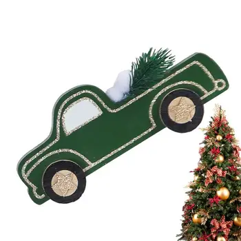 Модные Темно-зеленые Автомобильные украшения, Деревянные Автомобильные украшения, Рождественские украшения, Маленькие Автомобильные украшения, Настольные Рождественские украшения