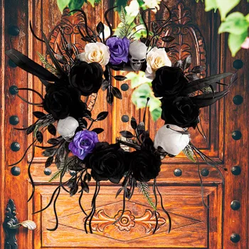 Венок на Хэллоуин, подвесные украшения, передняя дверь, подвесные окна, венки, реквизит, фоновое украшение