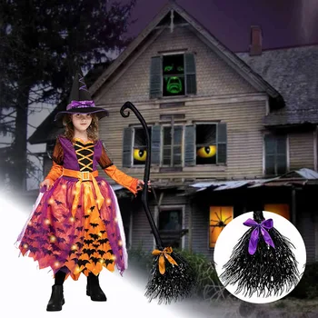 2023 Ведьмины метлы на Хэллоуин, нежные модные косплей-метлы для праздничного наряда, украшение ведьминых метел своими руками