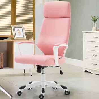 Дизайнерское Розовое Офисное кресло на колесиках для столовой медитации, Офисное кресло на колесиках для кабинета Cadeira Ergonomica Accent Furniture HDH