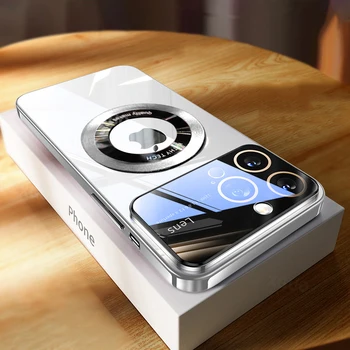 Роскошный Чехол для Телефона Magsafe с Магнитным Покрытием для iPhone 14 13 12 11 Pro Max X XS XR 7 8 Plus С Беспроводной Зарядкой, Прозрачная Крышка