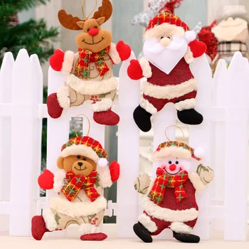 Веселые Рождественские украшения Сделай сам Рождественский подарок Санта Клаус Снеговик Дерево Кулон Кукла Повесить украшение для дома Ноэль Натал С Новым Годом