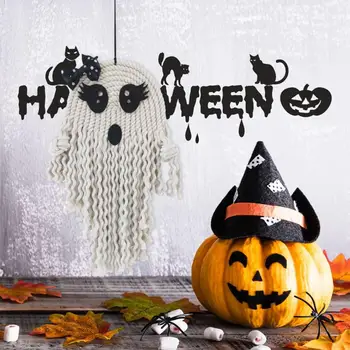 Мелкие детали Орнамент на Хэллоуин, гобелен с жутким привидением, декор стен ручной работы в стиле бохо для спальни, гостиной