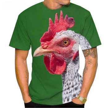 Мужская футболка с 3D-принтом петуха, повседневный и забавный короткий рукав с рисунком птицы, летняя мода 2023 года
