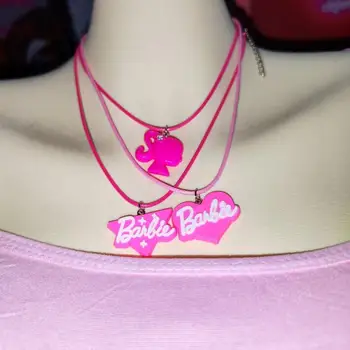 Аниме Y2K Ожерелье для девочек Барби, подвески с куклами из мультфильма Каваи, Модные универсальные женские Украшения для девочек, Аксессуары, Подарочная игрушка