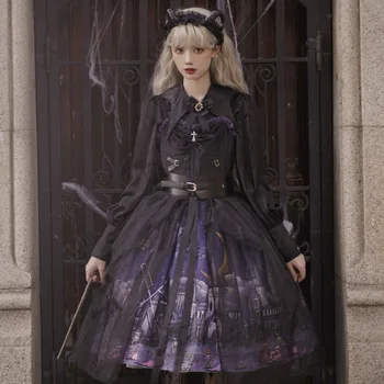 Платье в стиле Лолиты, Город ведьм, JSK, Темные винтажные платья в готическом стиле на Хэллоуин