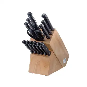 Набор кухонных ножей Essentials из 15 предметов с деревянным бруском