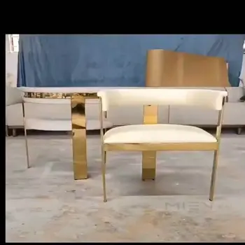 Современный скандинавский простой легкий роскошный обеденный стул с тремя ножками из нержавеющей стали, кожаное кресло с изогнутой спинкой