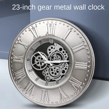 Персонализированные настенные часы Metal Gear в индустриальном стиле, американские креативные бесшумные настенные часы, Ретро-украшение стен офисного бара