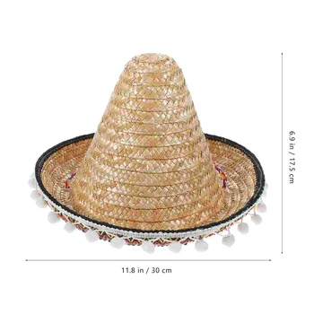 Мексиканское сомбреро, костюмы на Хэллоуин, шляпы для взрослых, соломенная одежда для вечеринок, украшения, Мисс