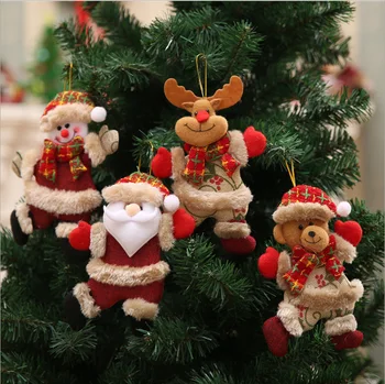 Санта Клаус, Снеговик, Олень, Медведь, Тканевая кукла, Подвесной подарок, Аксессуары для Рождественской елки, Рождественский декор для дома, Рождественские украшения