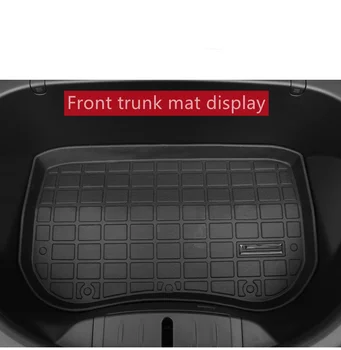 Новый коврик для переднего багажника автомобиля Model3 для Tesla Model 3 2021 Аксессуары Коврики из TPE Водонепроницаемые Носимые подставки для хранения грузового лотка