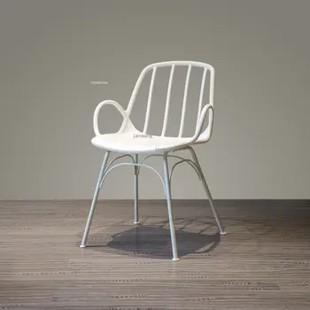 Современные простые железные обеденные стулья, мебель для гостиной, домашнее кресло со спинкой, Креативный Ins Ресторанный журнальный столик, стул
