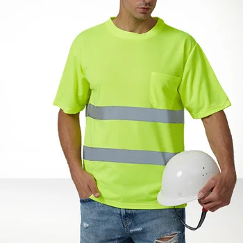 Светоотражающая рабочая рубашка, Светоотражающий Жилет, Дышащая рабочая одежда, Защитная Светоотражающая футболка, Рабочая одежда, защитная рубашка