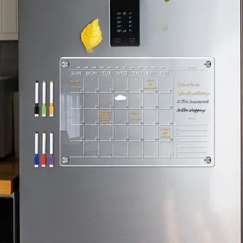 Магнитный планировщик для холодильника Многоразовые магнитные календари для холодильника с устойчивыми к царапинам досками, маркеры, ручки Обеспечивают эффективную организацию