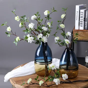 Цветущая слива, вишня, искусственный шелковый цветок Флорес, ветки сакуры, Декор домашнего стола, Свадебные Рождественские украшения 2023