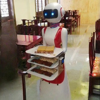 Интеллектуальный робот для доставки еды в гостиничный ресторан, доставка еды, многофункциональный официант, гуманоидный приветственный диалог