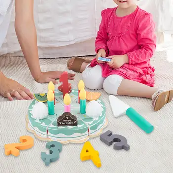 Игровой набор для моделирования детского торта на день рождения с аксессуарами для малышей дошкольного возраста Девочек и мальчиков, детей от 2 лет и старше