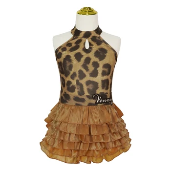 Платье для торта с леопардовым принтом Venny Summer girl из ткани Laica, платье для латиноамериканских танцев, тренировочное платье
