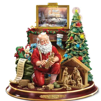 Рождественское украшение Наклейка Санта Клаус Рождественская елка Вращающийся поезд ПВХ Наклейка на окно Новогоднее украшение дома Navidad 20x30