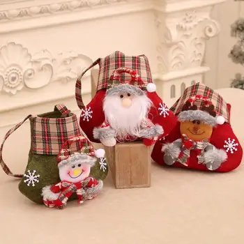 Милый подарочный пакет на рождественскую тематику, праздничные Рождественские подарочные пакеты, очаровательные дизайны Санта-Снеговика из мультфильма для подарков на вечеринку, угощения, подарки