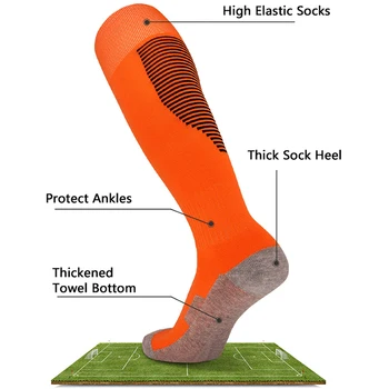 Компрессионные носки Унисекс, Амортизирующие Износостойкие футбольные чулки, впитывающие пот, Уличные баскетбольные футбольные кальцетины