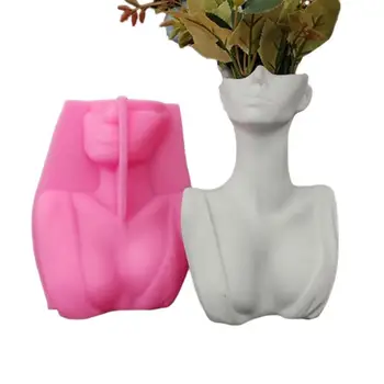 Силиконовая форма для вазы, форма для цветочной вазы, форма для тела, силиконовая форма для поделок, Декоративная ваза, смола, цветочный горшок, ручка для суккулента