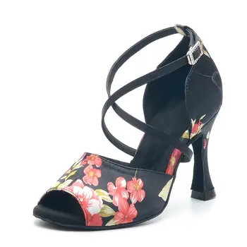 YSWEYOMIC Танцевальная обувь для девочек, атласные латиноамериканские сапато на высоком каблуке 3 дюйма, женская обувь для сальсы, бальных латиноамериканских танцев для женщин
