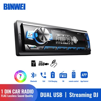 BINWEI 1 din Мультимедийный Авторадио-плеер Стерео Аудио FM Aux Входной Приемник 12V SD TF USB Автомобильный MP3-плеер Радио Bluetooth