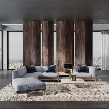 Современный легкий Роскошный Модульный Секционный диван для гостиной, диван в минималистском стиле, Большой диван с мягкой обивкой
