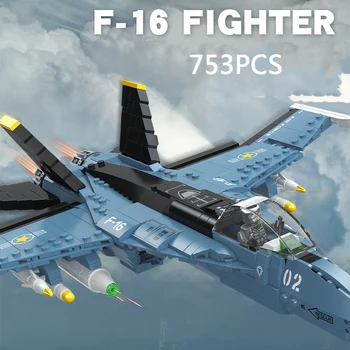 Истребитель F-16 Falcon США Современное военное оружие Batisbricks Строительный блок Фигурки ВВС Второй мировой войны Модели Кирпичей Игрушки