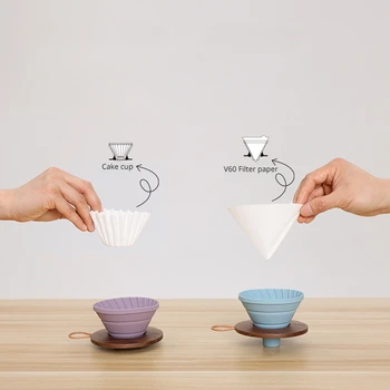 Креативная силиконовая складная фильтровальная чашка для кемпинга на открытом воздухе, Портативная кофейная фильтровальная чашка, кофейный фильтр для торта, Умная чашка