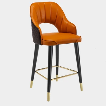 Высокие кухонные табуреты в скандинавском стиле, эргономичная стойка, роскошные барные стулья, Дизайнерский стул, Длинная модная барная мебель HY