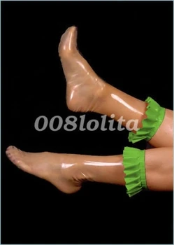 Чистый натуральный латекс, Резиновые Модные Милые Короткие кружевные носки для косплея, Размер S-XL