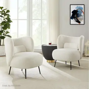 Гостиная из скандинавской ткани, небольшая квартира, салон красоты, отель, ткань с технологией Lamb Velvet, простой односпальный диван-кресло