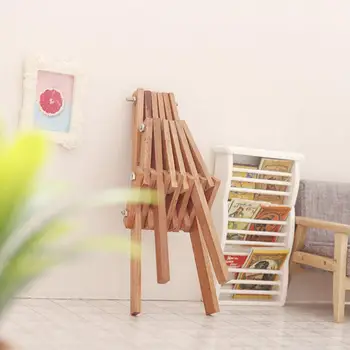 Складной миниатюрный стул, кукольный домик, Миниатюрный складной пляжный шезлонг, мебель для кукольного домика, декоративный реквизит для сада