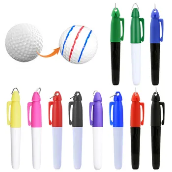Маркерная ручка для подкладки мяча для гольфа Улучшает точность отбивания с помощью портативных масляных чернил, Быстросохнущий брелок для ключей, аксессуары для гольфа