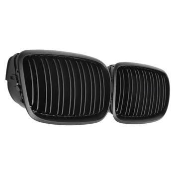 Черный Передний бампер с двойной планкой, передняя решетка для почек X5 X6 E70 E71 2007-2014