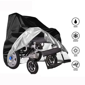Водонепроницаемый Черный чехол для инвалидной коляски из полиэстера 210D, чехол для мобильного скутера, чехол для защиты от пыли для уличной универсальной мебели