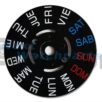 Черное английское недельное дисковое колесо, недельное колесо, пригодное для передвижения NH35 / 36 В положении 3/3.8