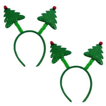 Блестящая Рождественская елка, повязка на голову с пайетками, декор для вечеринки по случаю дня рождения, повязка для взрослых