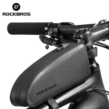 Официальная сумка ROCKBROS, водонепроницаемая Велосипедная сумка с передней трубчатой рамой, MTB Pannier Большой емкости, Черные Аксессуары для велосипедов
