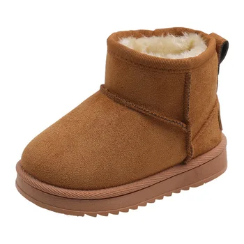 Осенне-зимняя детская спортивная обувь, Детская Мягкая теплая спортивная обувь, Хлопчатобумажная обувь для мальчиков и девочек, детские кроссовки со средним верхом