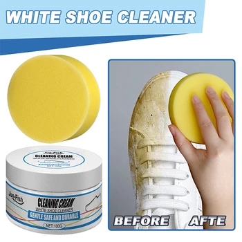 Новый уход за спортивной обувью Крем для чистки белой обуви Многофункциональный Пастообразный очиститель с салфеткой для удаления пятен