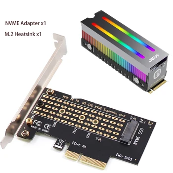 Карта Адаптера M2 NVME SSD к PCI Express 4.0 64 Гбит/с M-Key PCIe X4 К M.2 Адаптер Для Настольных ПК PCI-E С Алюминиевым Радиатором