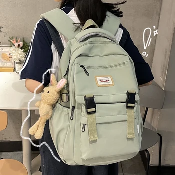 Новый водонепроницаемый нейлоновый женский рюкзак, Корейский Японский Модный школьный рюкзак для студенток, Многослойная Простая сумка для путешествий