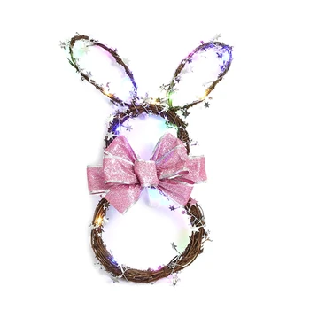 Пасхальный кролик Весенний венок гирлянда из цветущего кролика Искусственные венки для оформления входной двери