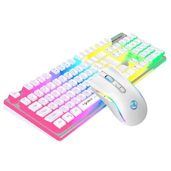 Беспроводная клавиатура и мышь L96 2.4G с RGB подсветкой Комбинированные Игровые Клавиатуры и игровая мышь 104 Заглушки для клавиш Pudding 4800 точек на ДЮЙМ
